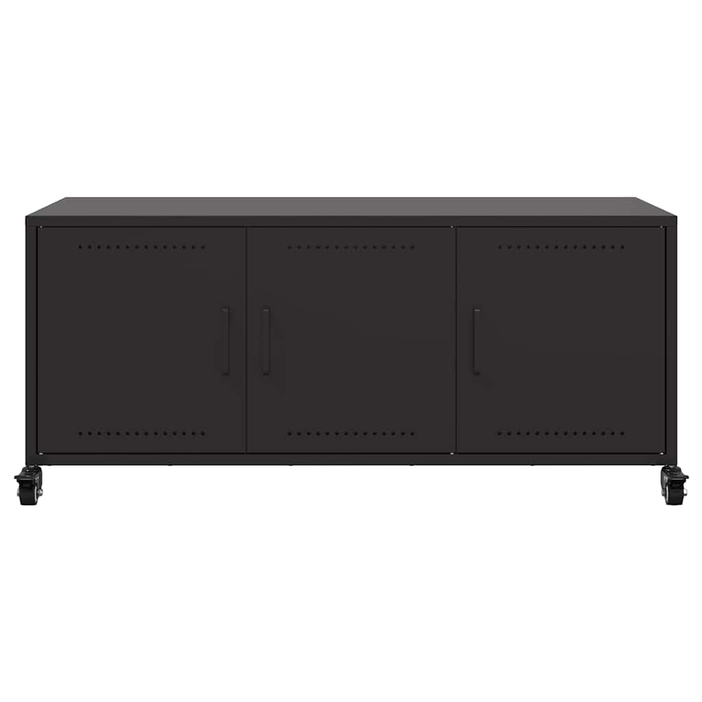 Mobile TV Nero 100,5x39x43,5 cm in Acciaio