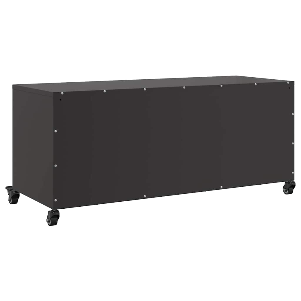 Mobile TV Nero 100,5x39x43,5 cm in Acciaio