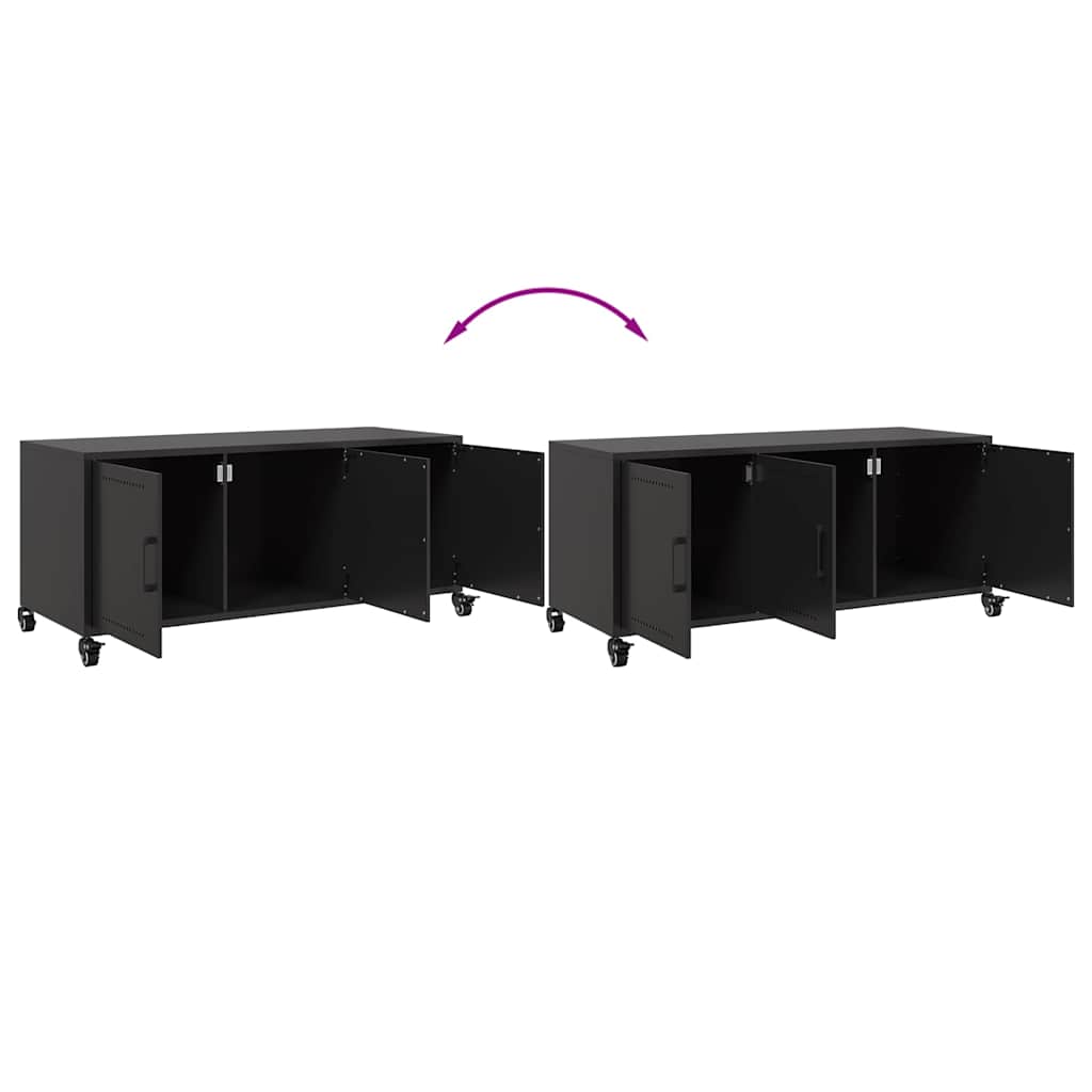 Mobile TV Nero 100,5x39x43,5 cm in Acciaio