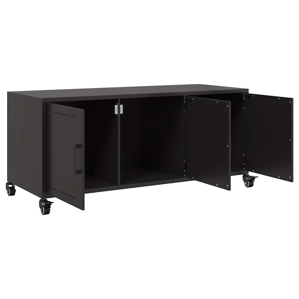 Mobile TV Nero 100,5x39x43,5 cm in Acciaio