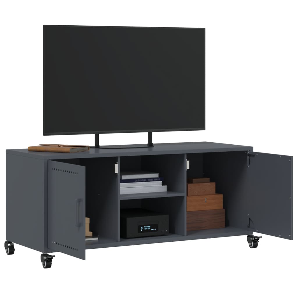 Mobile TV Antracite 100,5x39x43,5 cm Acciaio