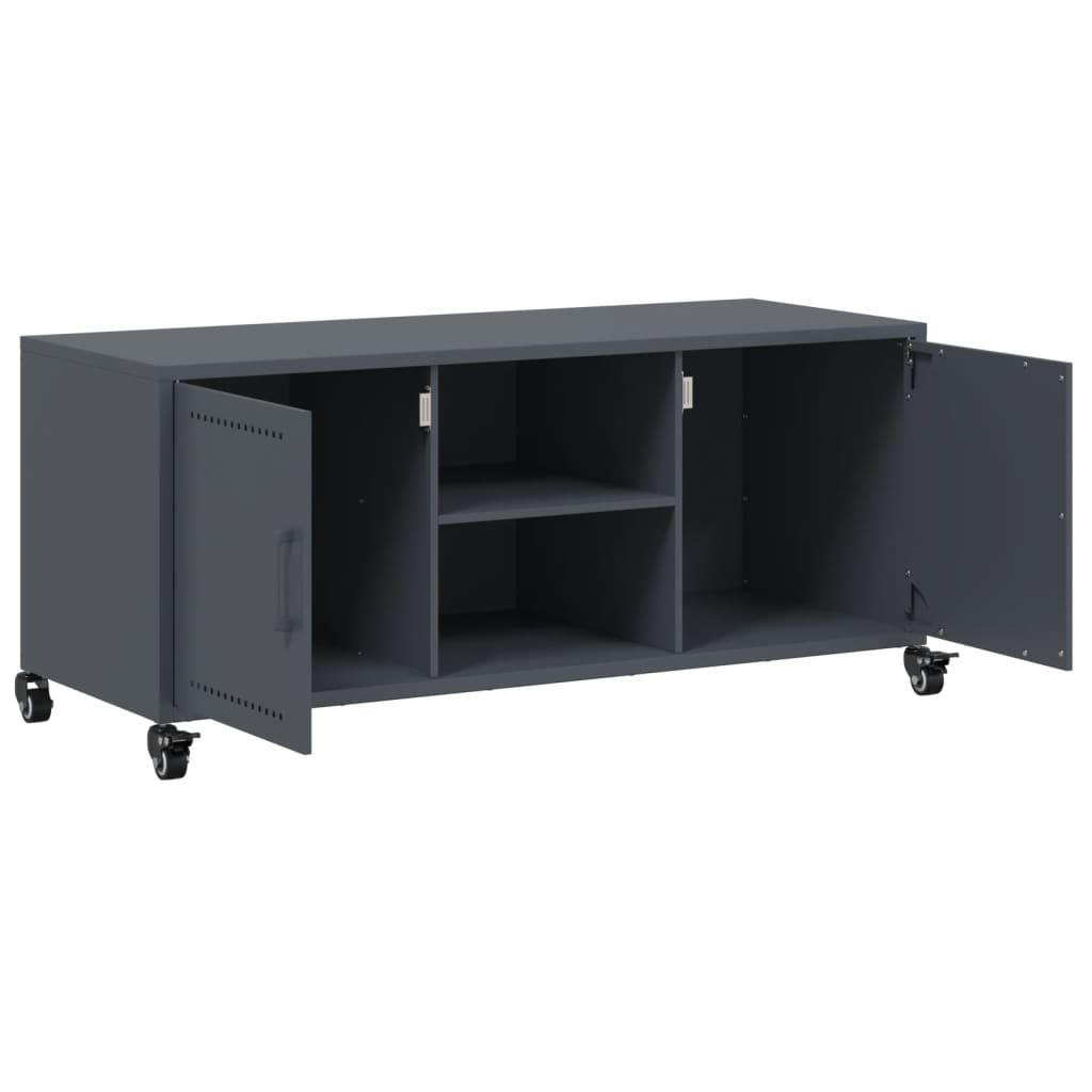 Mobile TV Antracite 100,5x39x43,5 cm Acciaio