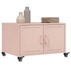 Tavolino da Salotto Rosa 100,5x39x72 cm in Acciaio
