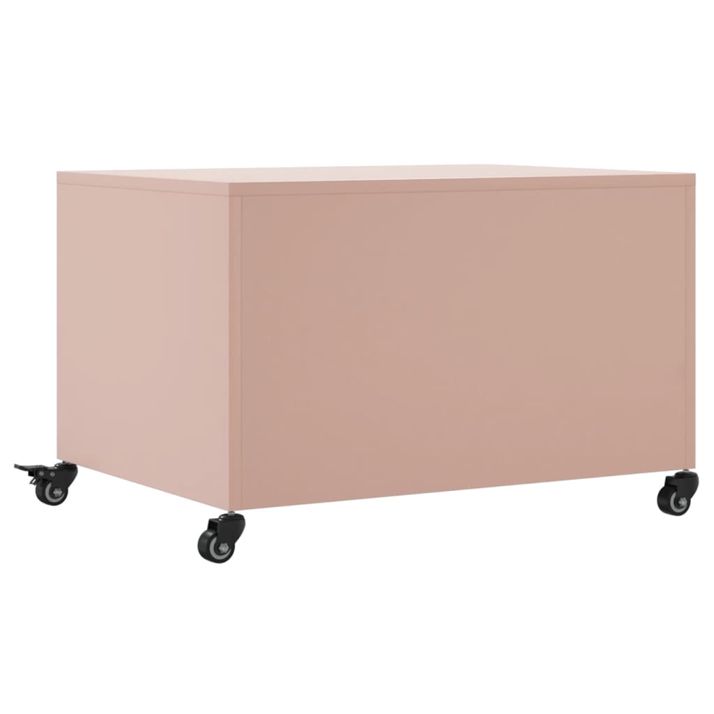 Tavolino da Salotto Rosa 100,5x39x72 cm in Acciaio