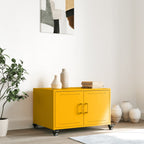 Tavolino Giallo Senape 68x50x43,5 cm Acciaio Laminato a Freddo