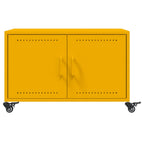 Tavolino Giallo Senape 68x50x43,5 cm Acciaio Laminato a Freddo