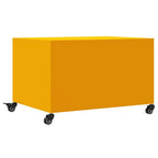 Tavolino Giallo Senape 68x50x43,5 cm Acciaio Laminato a Freddo