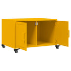 Tavolino Giallo Senape 68x50x43,5 cm Acciaio Laminato a Freddo