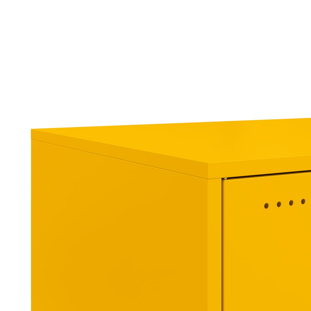 Tavolino Giallo Senape 68x50x43,5 cm Acciaio Laminato a Freddo