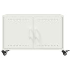 Tavolino da Salotto Bianco 68x50x43,5 cm in Acciaio