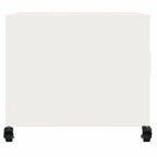 Tavolino da Salotto Bianco 68x50x43,5 cm in Acciaio