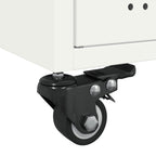 Tavolino da Salotto Bianco 68x50x43,5 cm in Acciaio