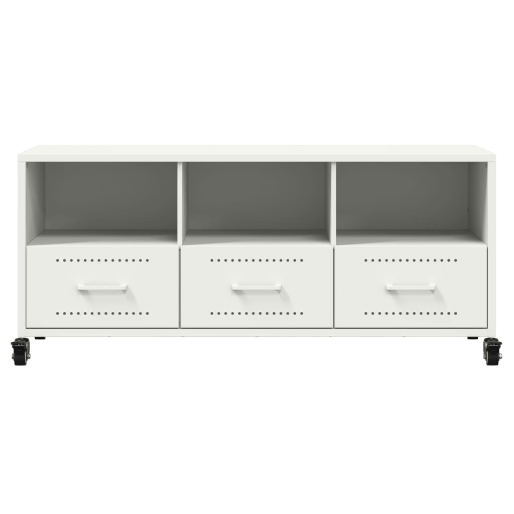 Mobile TV Bianco 100,5x39x43,5 cm in Acciaio