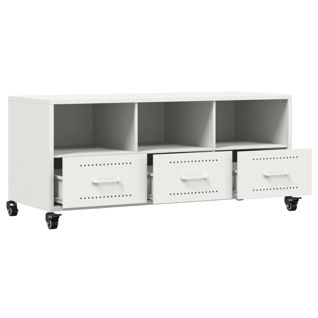 Mobile TV Bianco 100,5x39x43,5 cm in Acciaio