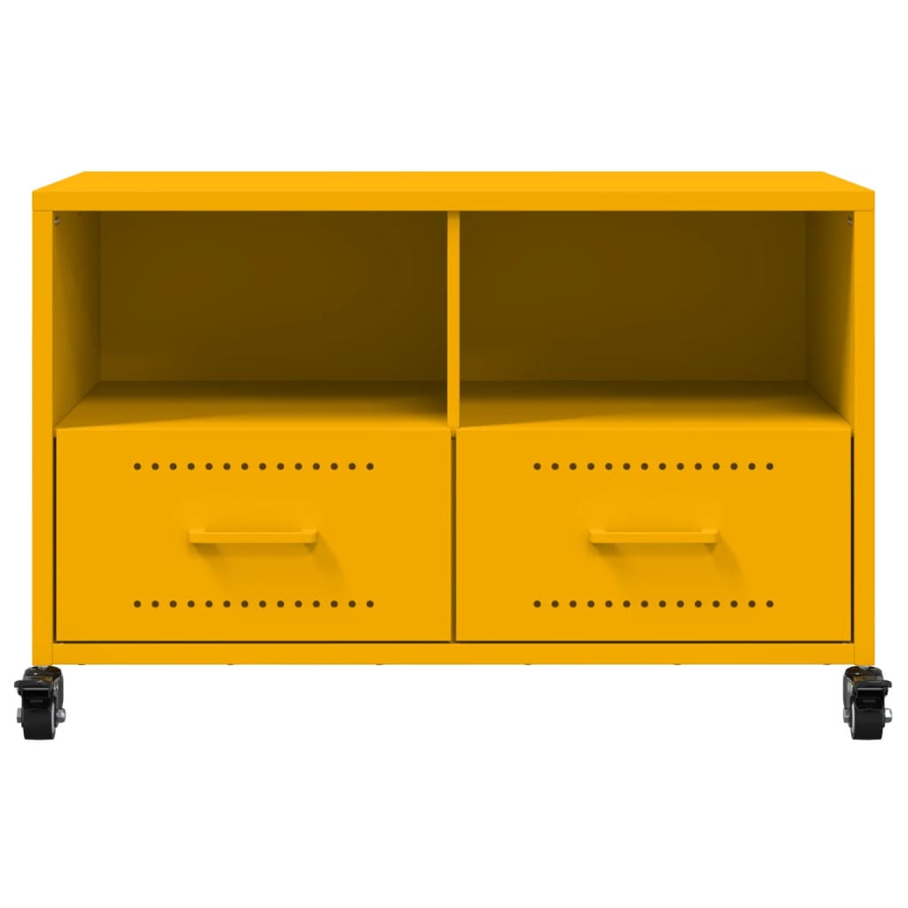 Mobile TV Giallo Senape 68x39x43,5cm Acciaio Laminato a Freddo