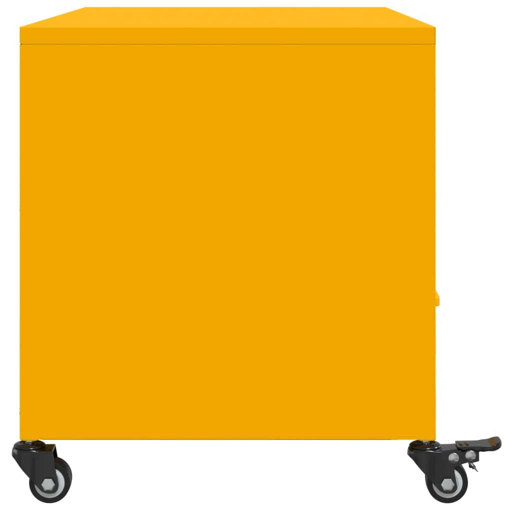 Mobile TV Giallo Senape 68x39x43,5cm Acciaio Laminato a Freddo