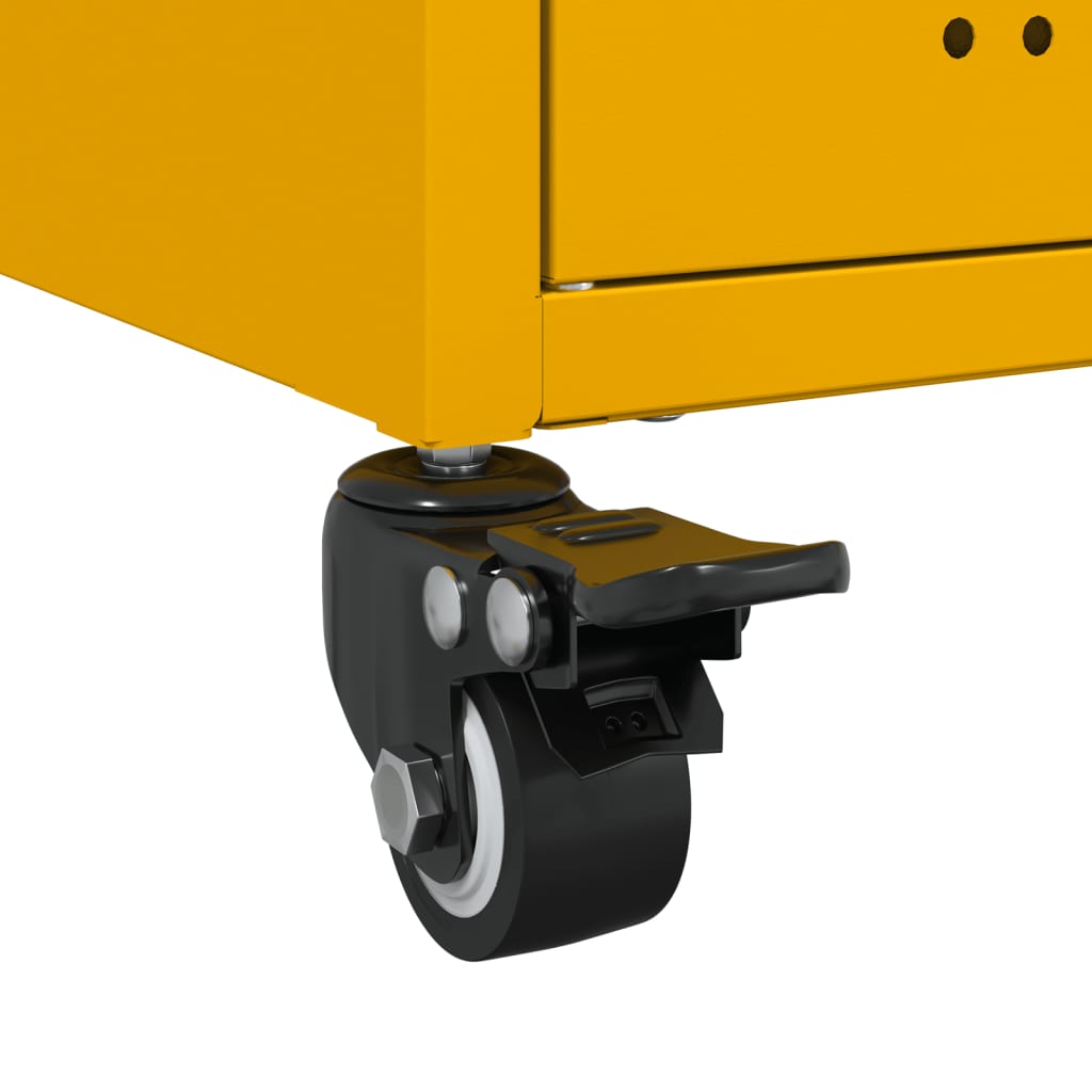 Mobile TV Giallo Senape 68x39x43,5cm Acciaio Laminato a Freddo