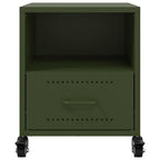Comodino Verde Oliva 36x39x43,5 cm in Acciaio