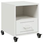 Comodino Bianco 36x39x43,5 cm in Acciaio