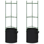 Sostegno Pomodori con Sacchetto Piante 2pz 116 cm Acciaio e PP