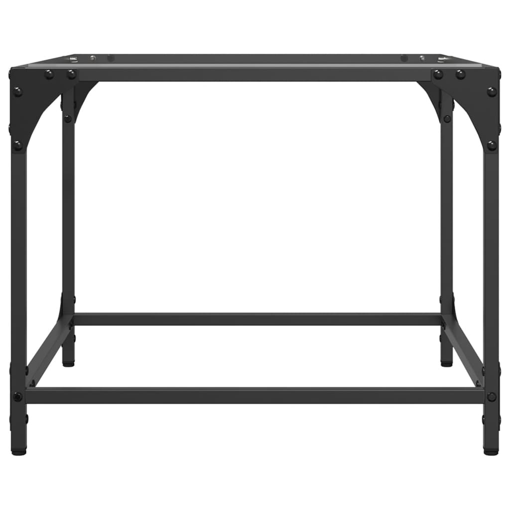 Tavolini con Piano in Vetro Trasparente 2 pz 50x50x40cm Acciaio
