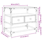 Mobile TV con Piano in Vetro Nero 60x35x51 cm Legno Multistrato