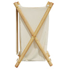Cesto per Biancheria Bianco Crema 41,5x36x63,5 cm in Bambù