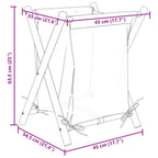 Cesto per Biancheria Bianco Crema 45x55x63,5 cm in Bambù