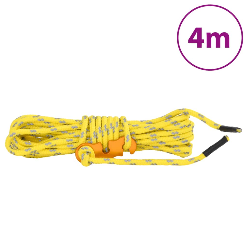 Corde per Tenda con Chiavi Riflettenti 8 pz 4 m 4 mm