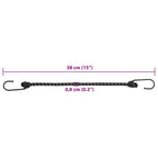 Corde Elastiche con Strisce Riflettenti e Ganci 25 pz 38 cm