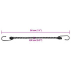 Corde Elastiche con Strisce Riflettenti e Ganci 50 pz 38 cm