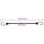 Corde Elastiche con Strisce Riflettenti e Ganci 25 pz 46 cm