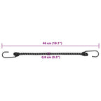 Corde Elastiche con Strisce Riflettenti e Ganci 50 pz 46 cm