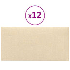 Testiera da Parete 12 pcs Crema 30 x 15 cm Tessuto