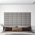 Testiera da Parete 12 pcs Grigio chiaro 30 x 15 cm Tessuto