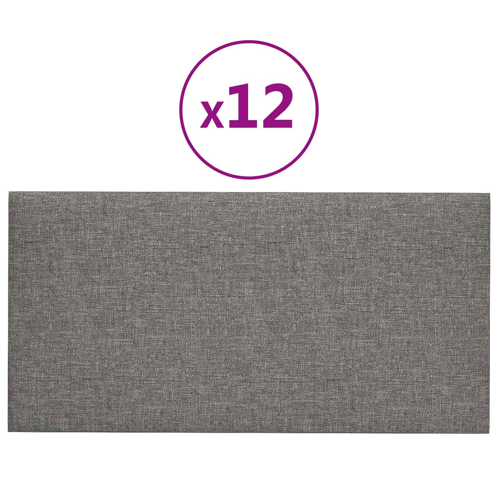 Testiera da Parete 12 pcs Grigio chiaro 30 x 15 cm Tessuto