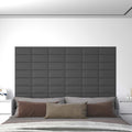 Testiera da Parete 12 pcs Grigio 30 x 15 cm Tessuto