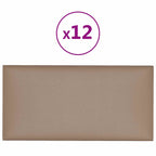 Testiera da Parete 12 pcs Cappuccino 30 x 15 cm Tessuto