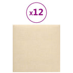 Testiera da Parete 12 pcs Crema 30 x 30 cm Tessuto