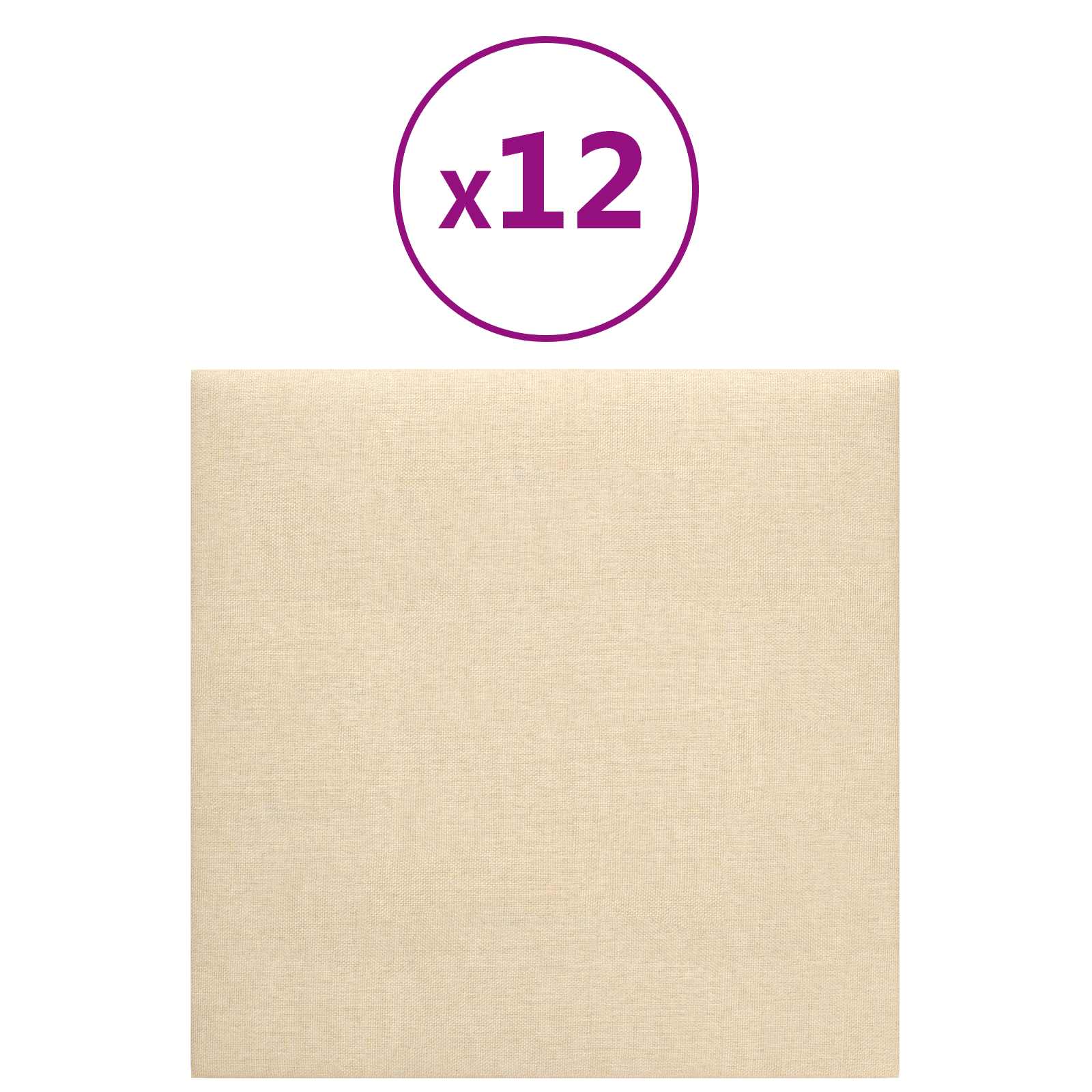 Testiera da Parete 12 pcs Crema 30 x 30 cm Tessuto