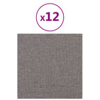 Testiera da Parete 12 pcs Grigio chiaro 30 x 30 cm Tessuto
