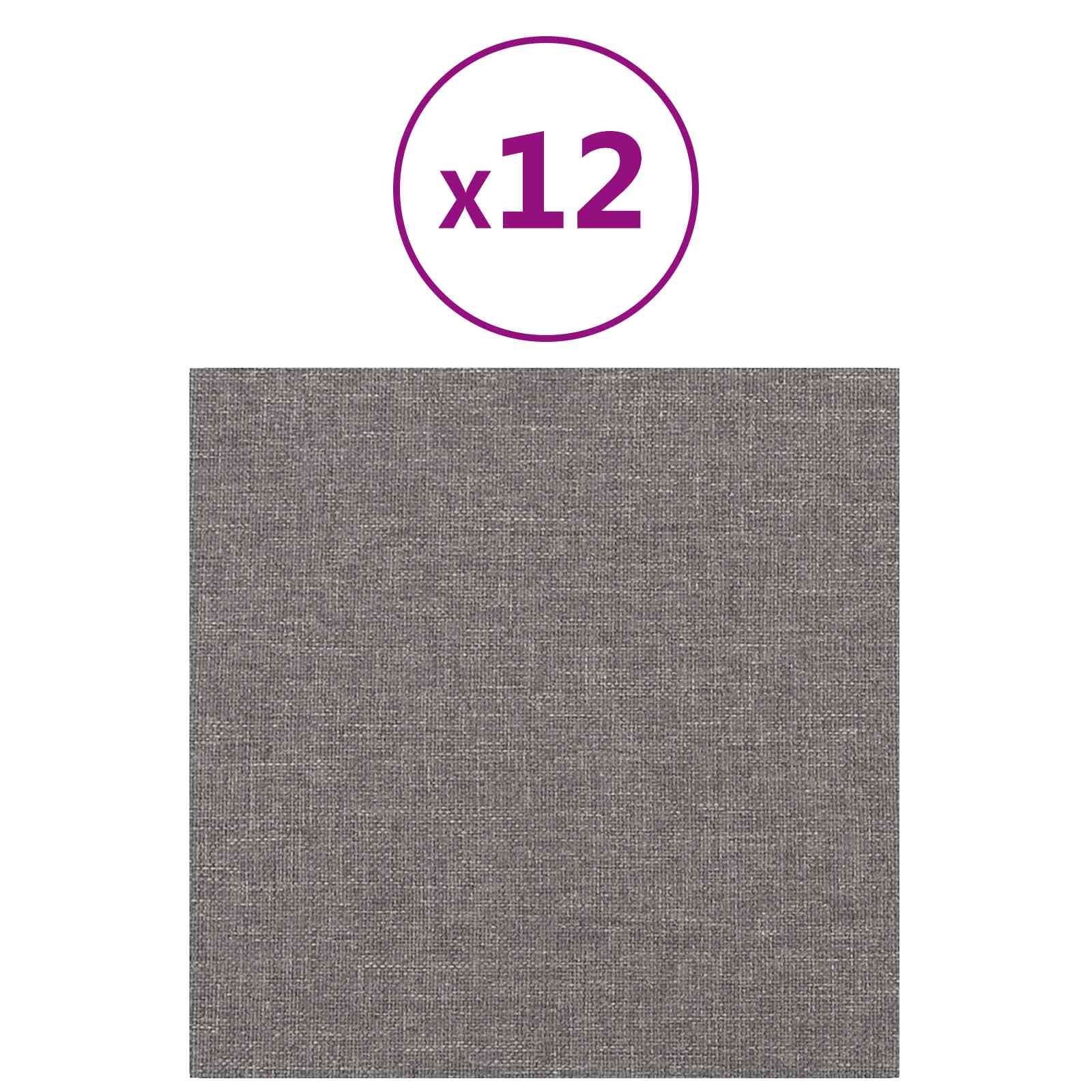 Testiera da Parete 12 pcs Grigio chiaro 30 x 30 cm Tessuto