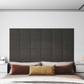 Testiera da Parete 12 pcs Grigio scuro 30 x 30 cm Tessuto