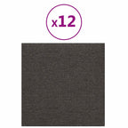 Testiera da Parete 12 pcs Grigio scuro 30 x 30 cm Tessuto