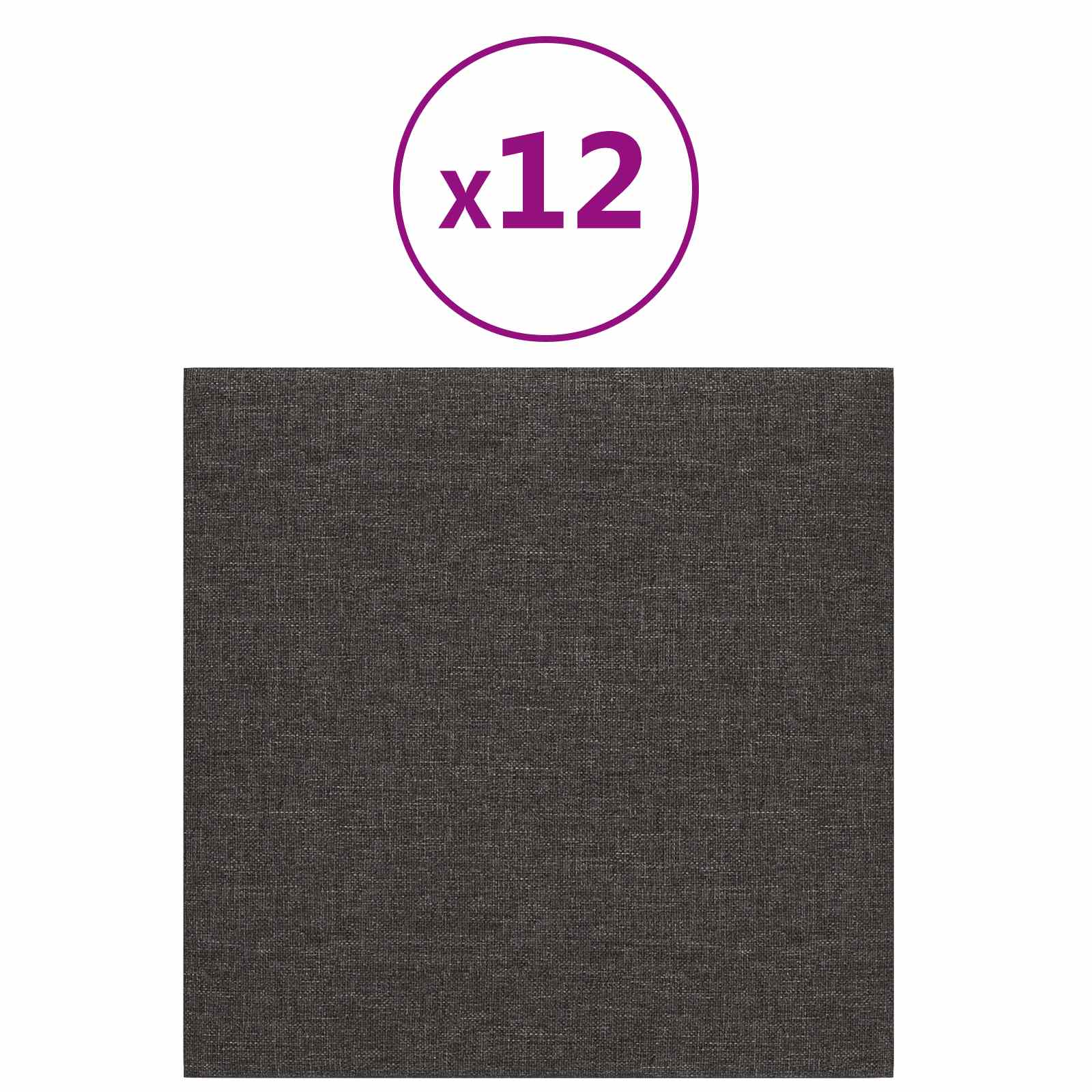 Testiera da Parete 12 pcs Grigio scuro 30 x 30 cm Tessuto