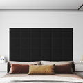 Testiera da Parete 12 pcs Nero 30 x 30 cm Tessuto
