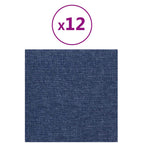 Testiera da Parete 12 pcs Blu 30 x 30 cm Tessuto