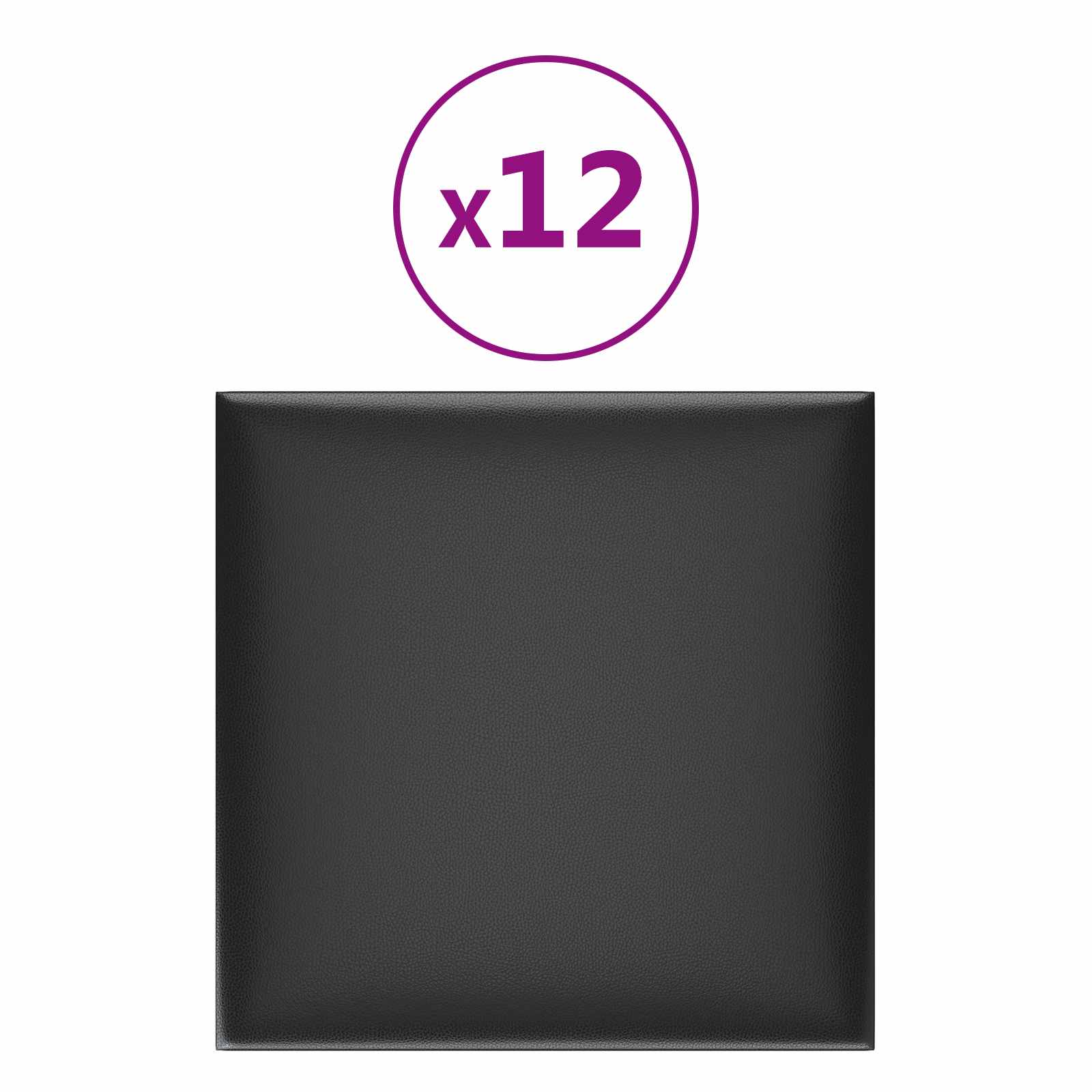 Testiera da Parete 12 pcs Nero 30 x 30 cm Tessuto
