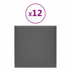 Testiera da Parete 12 pcs Grigio 30 x 30 cm Tessuto