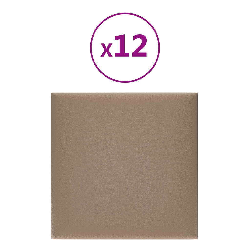 Testiera da Parete 12 pcs Cappuccino 30 x 30 cm Tessuto